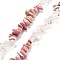 Natural Quartz Crystal & Rhodonite Beads Strands, Chip, 4~17x4~10x1~8mm, Hole: 0.8~1mm, about 116~131pcs/strand, 15.35''~16.14''(39~41cm)