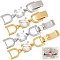 6 Pcs 2 Colors Extender Clasps Brass Micro Pave Cubic Zirconia Fold Over Extension Clasps, Real 18K Gold Plated and Platinum Watch Band Extension Clasps, Mixed Color, 35x8x5.5mm, Hole: 5.5x5.5mm, 3 pc/color, 6pcs/set