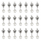 32Pcs Acrylic Imitated Pearl Pendants, with Tibetan Style Alloy Finding, Flower, Antique Silver, 27mm, Hole: 1.8mm