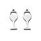 201 Stainless Steel Charms, Laser Cut, Wine Glass Charm, Stainless Steel Color, 12.5x5x1mm, Hole: 1mm