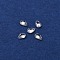 Teardrop-Shaped Cubic Zirconia Cabochons, Faceted & Point Back, Clear, 3x2x1.3mm