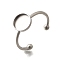 304 Stainless Steel Open Cuff Ring Components, Pad Ring Setting, Flat Round, Stainless Steel Color, 7.5mm, Adjustable, Tray: 6.5mm
