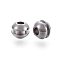 Tarnish Resistant 201 Stainless Steel Beads, Grooved Beads, Stainless Steel Color, 8x7mm, Hole: 3mm