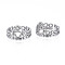 Non-Tarnish 304 Stainless Steel Heart Crown Open Cuff Ring for Women, Stainless Steel Color, US Size 6 3/4(17.1mm)