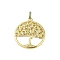 Brass Micro Pave Cubic Zirconia Pendants, Cadmium Free & Nickel Free & Lead Free, Real 18K Gold Plated, Tree of Life, Colorful, 30x27x2.5mm, Hole: 5x2.8mm