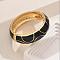 Zinc Alloy Hinged Bangles for Women, with Enamel, Black, Inner Diameter: 2-3/8 inch(6cm)