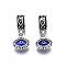 Alloy Enamel European Dangle Charms, Evil Eye, Large Hole Pendants, Antique Silver, Blue, 23.5mm, Hole: 5mm