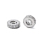 Brass Micro Pave Clear Cubic Zirconia Beads, Cadmium Free & Nickel Free & Lead Free, Colum, Platinum, 7.5x2mm, Hole: 1.4mm