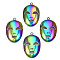 Rainbow Color Alloy Pendants, Cadmium Free & Nickel Free & Lead Free, Mask, 39x25x5.5mm, Hole: 1.8mm