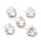 K9 Glass Rhinestone Cabochons, Pointed Back & Back Plated, Faceted, Plum Blossom, Crystal, 10x5mm