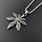 Retro Rock Punk Men's Maple Leaf 304 Stainless Steel Pendant Necklaces, Stainless Steel Color