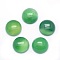 Natural Dyed & Heated Green Onyx Agate Cabochons, Half Round, 13.5~14x6~8mm