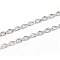 304 Stainless Steel Curb Chains, Soldered, Stainless Steel Color, 3mm wide, 0.5mm thick, about 328.08 Feet(100m)/Roll