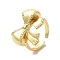 Brass Open Rings, Cadmium Free & Lead Free, Bowknot, Real 18K Gold Plated, Inner Diameter: 17mm