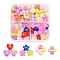 4 Style Transparent Acrylic Beads, Mix Color, Mix-shaped, Mixed Color, 10x10.5x5.5mm, Hole: 1.5mm