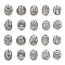 50Pcs 10 Style Tibetan Style Alloy Pendants, Cadmium Free & Lead Free, Flat Round with Pattern, Antique Silver, 19~24x16~19x1~2mm, Hole: 2mm, 5pcs/style