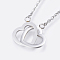 Non-Tarnish 304 Stainless Steel Pendant Necklaces, Heart to Heart, with Lobster Clasps, Stainless Steel Color, 16.93 inch(43cm)