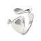 Irregular Brass Open Cuff Rings for Women, Cadmium Free & Lead Free, Platinum, US Size 7 3/4(17.9mm)