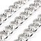 Aluminium Curb Chains, Unwelded, with Spool, Platinum, 22.5x18.5x3.8mm, about 16.40 Feet(5m)/Roll
