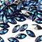 Preciosa® MAXIMA Crystal Fancy Stones, Czech Crystal, 435 14 615 Navette(Horse Eye), Aluminium Layer, 00030 296 Bermuda Blue, 15x7mm