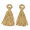 Polyester Tassel Big Pendant Decorations, Goldenrod, 98~110x24~26x10~15mm, Hole: 14mm