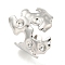 Tarnish Resistant 304 Stainless Steel Cuff Finger Ring Components, Rhinestone Settings, Stainless Steel Color, 20mm, Fit for 3mm Rhinestone