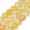 Natural Yellow Fluorite Beads Strands, Heart, 9.5~10x10~10.5x5~6mm, Hole: 1mm, about 42pcs/strand, 15.28''(38.8cm)