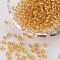 6/0 Glass Seed Beads, Silver Lined Round Hole, Round, Pale Goldenrod, 4mm, Hole: 1.5mm, about 442 beads/30g