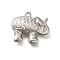 Anti-Tarnish 304 Stainless Steel Pendants, Elephant Charm, Stainless Steel Color, 21.5x25x8.3mm, Hole: 2.1mm