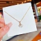 Acrylic with Rhinestone Pendant Necklaces, Stainless Steel Cable Chain Necklaces , Shell Shape,  8.27~19.69 inch(21~50cm)