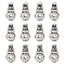 Tibetan Style Alloy 3 Hole Guru Beads, T-Drilled Beads, Gourd with Om Mani Padme Hum, Antique Silver, 18mm, Bead: 10x9mm, Hole: 3mm, Tower: 9x8mm. Hole: 2mm, 2pcs/set