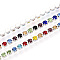 Iron Rhinestone Cup Chains, with Spool, Silver, Mixed Color, 2~2.5x2x2mm, about 10yard/Roll