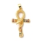Rack Plating Brass Micro Pave Cubic Zirconia Pendants, Long-Lasting Plated, Lead Free & Cadmium Free, Golden, Cross, 32.5x19x4.5mm, Hole: 5x3mm