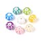 Handmade Porcelain Ceramic Beads, Bright Glazed Porcelain, Pumpkin, Mixed Color, 11x11x7mm, Hole: 2mm
