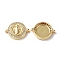 Eco-Friendly Rack Plating Brass Micro Pave Clear Cubic Zirconia Connector Charms, Long-Lasting Plated, Lead Free & Cadmium Free, Flat Round Links with Saint, Religion, Real 18K Gold Plated, 21.5x16x4mm, Hole: 1~1.2mm
