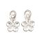 Fine Silver Charms with Jump Rings, Silver Color Plated, Flower, 10.5x8x3.5mm, Hole: 3mm