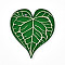 Transparent Printed Acrylic Pendants, Leaf, Green, 67.6x57.5~58x2.5~3mm, Hole: 3.5mm