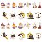 24Pcs 12 Style Halloween Theme Alloy Enamel Pendants, Pumpkin Jack-O'-Lantern & Haunted House & Ghost, Mixed Color, 19.5~32x11~34x1~2mm, Hole: 1.4~2mm, 2pcs/style