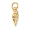 Rack Plating Brass Micro Pave Cubic Zirconia Charms, Cadmium Free & Lead Free, Long-Lasting Plated, Shell Shape, Real 18K Gold Plated, 12x4x2mm, Hole: 3mm