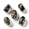 Handmade Gold Sand Lampwork Beads Strand, Oval, Black, 11~12x17~17.5mm, Hole: 1.8mm, about 25pcs/strand, 16.14''(41cm)