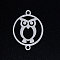 Tarnish Resistant 201 Stainless Steel Links connectors, Circle with Owl, For Halloween, Stainless Steel Color, 19.5x15x1mm, Hole: 1.4mm