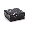 Cardboard Jewelry Boxes, with Black Sponge Mat, for Jewelry Gift Packaging, Square with Star Pattern, Black, 7.25x7.25x3.15cm
