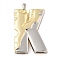 Brass Pendants, Cadmium Free & Nickel Free & Lead Free, Real 18K Gold Plated And Platinum, Letter Charms, Letter K, 28x16.8x4mm, Hole: 3.5x2mm