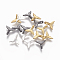 Brass Charms, Long-Lasting Plated, Whale Tail Shape, Mixed Color, 9x9.3x3.3mm, Hole: 1.5x2.5mm