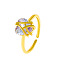 Adjustable Brass Pave Cubic Zirconia Cuff Rings, Heart, Golden, Heart, Inner Diameter: 16mm