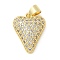 Brass Micro Pave Cubic Zirconia Pendants, Rack Plating, Long-Lasting Plated, Lead Free & Cadmium Free, Heart, Clear, 17.5x13.5x5mm, Hole: 4.5x3.5mm