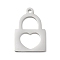 304 Stainless Steel Pendants, Laser Cut, Polishing, Lock, Stainless Steel Color, 19.5x13mm