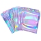 Glitter Holographic Plastic Zip Lock Bags, Resealable Packaging Bags, Rectangle, Colorful, 20x14cm