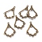Alloy Chandelier Components Links, Floral, Nickel Free, Antique Bronze, 34.5x23.5~24.5x1.5mm, Hole: 1.5mm