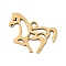 201 Stainless Steel Pendants, Horse Charms, Real 18K Gold Plated, 13x15.5x1mm, Hole: 1.4mm